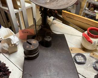 Antique scale with weights