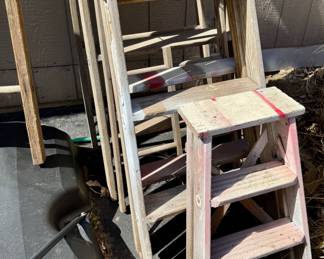 Wooden ladders, various