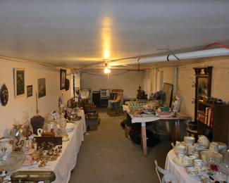 Jewel Tea set, Christmas items, material, baskets, rocking chair