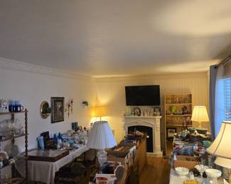Fenton, albums, pots and pans, iron skillets, jewelry, teapots