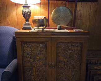 HAND CARVED DRINK CABINET