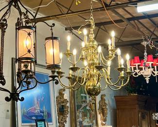 15 Light Brass Chandelier 