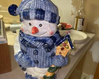 Ceramic Snowman Sculpture 