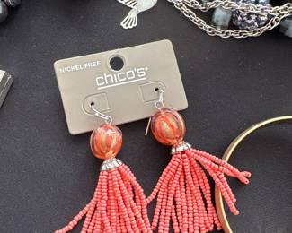 Coral Beaded Earrings - Chicos 