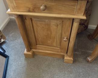 Antique Pine Bedside Cabinet 
