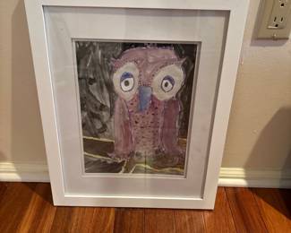 Owl Painting framed 