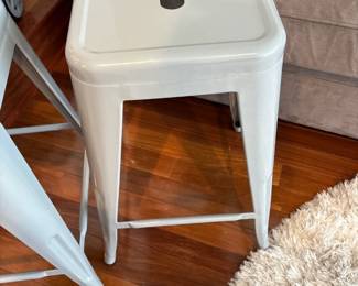 white square metal bar stools