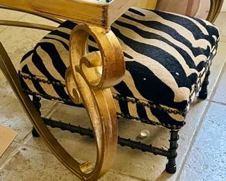 Pretty little zebra hide stool