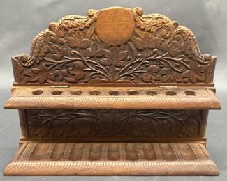 Vintage Wooden Pipe Holder