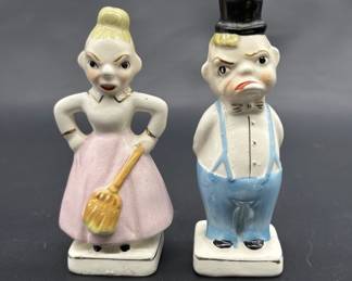 Vintage Ceramic Turnabout Salt & Pepper Shakers