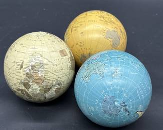 (3) World Globe Decorative Balls