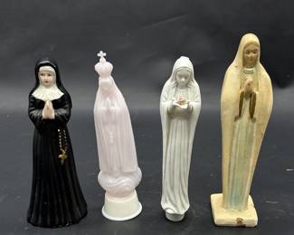 (4) Praying Virgin Mary Figurines