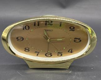 Mid Century Atomic Shaped Wind-Up Alarm Clock