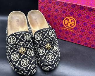 Tory Burch Monogram Chenille Mule, Size 8.5M