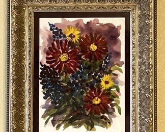 Elaborate Gold Frame w/ Still Life Flowers