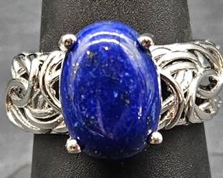 STS Lapis Ring, TW 6.25 Grams, Size 8