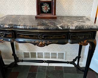 Antique table with marble top