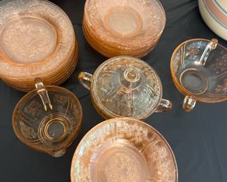 Pink depression glass