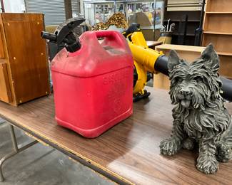 Plastic Gas Can - Cairn Terrier Dog Statue