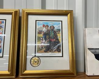 Framed Signed by Leighton-Jones & Numbered 1012/9900 Lithograph from Emmett Kelly Circus Collection