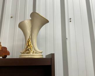 Princeton China Double Horn Cornucopia or Trumpet Vase 1940's - 1950's