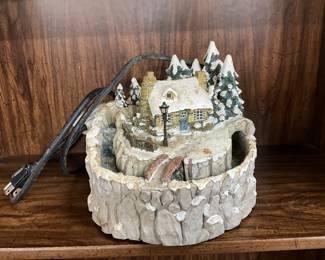 Thomas Kinkade Stonehearth Hutch Waterfall Sculpture