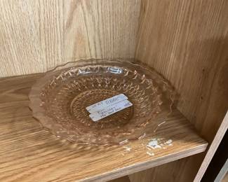 Pink Depression Glass Holiday Soup Bowl