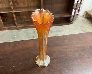 Dugan Pulled Loop Swung Vase - Carnival Glass - Art Deco Era 1910-1939