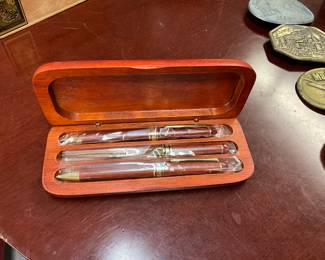 Mountain Region Wellmont Heath System Pen/Pencil Set in Wood Case