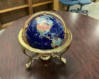 Blue Lapis Globe w/Gold Stand