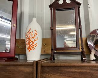 Dresser Top Wood Framed Mirror