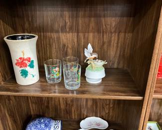 Pottery Vase - Leprechaun Themed Whiskey Glasses - Musical Bird Figurine