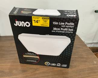 Juno 15" Matte White LED Flush Mount Light w/Nightlight