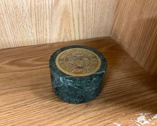 Green Stone Trinket Box w/United States Congress Seal
