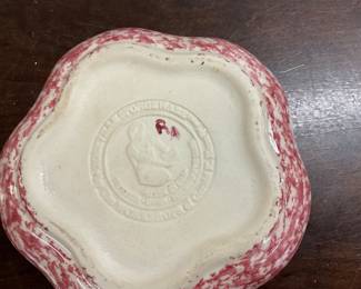 Gerald Henn Roseville Rose Pink Spongeware Hearts Cereal Bowl