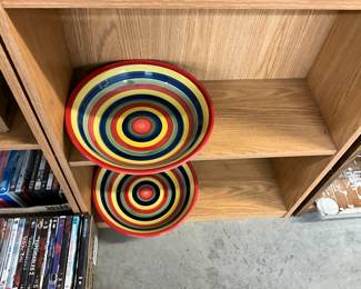Swirl Ceramic Striped Pasta Bowls