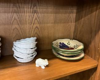 White Porcelain Baking Dishes - HomeTrends Granada Fruit Pattern Bowls