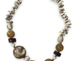 Lovely Chunky Agate Citrine Gemstone Necklace
