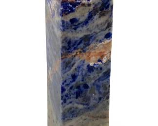 Carved Lapis Lazuli Obelisk Sculpture

