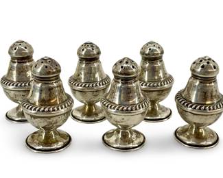 6pc Vintage Sterling Silver Salt & Pepper Shakers
