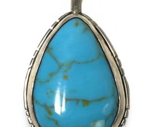 Phenomenal Sterling Silver Turquoise Pendant
