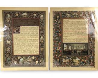 Circa 1901 Declaration of Independence in 2 Sheets
