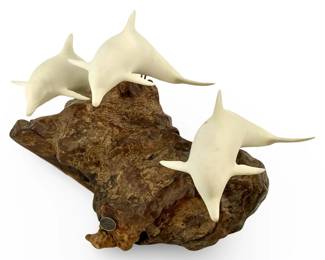 Vintage John Perry Dolphin Pod Sculpture
