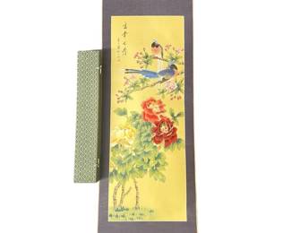 Vintage Hand Painted Spring Scroll
