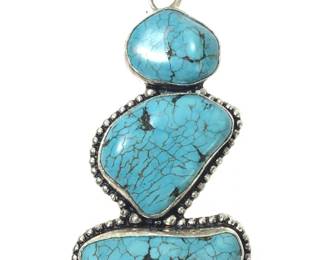 Marvelous Sterling Silver Turquoise Pendant
