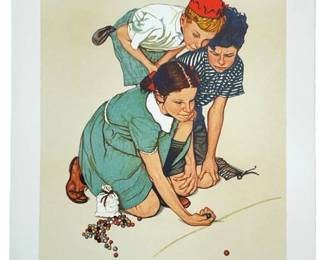 AP Norman Rockwell “Marbles" Lithograph
