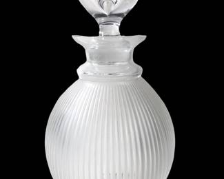 Lavish Lalique Cut Frosted Crystal Wine Decanter
