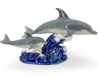 Lladro Porcelain ‘Swimming Lesson' Sculpture
