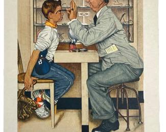 AP Norman Rockwell “The Optometrist" Lithograph
