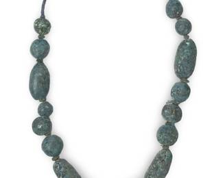 Antique Chunky Turquoise Bead Necklace
